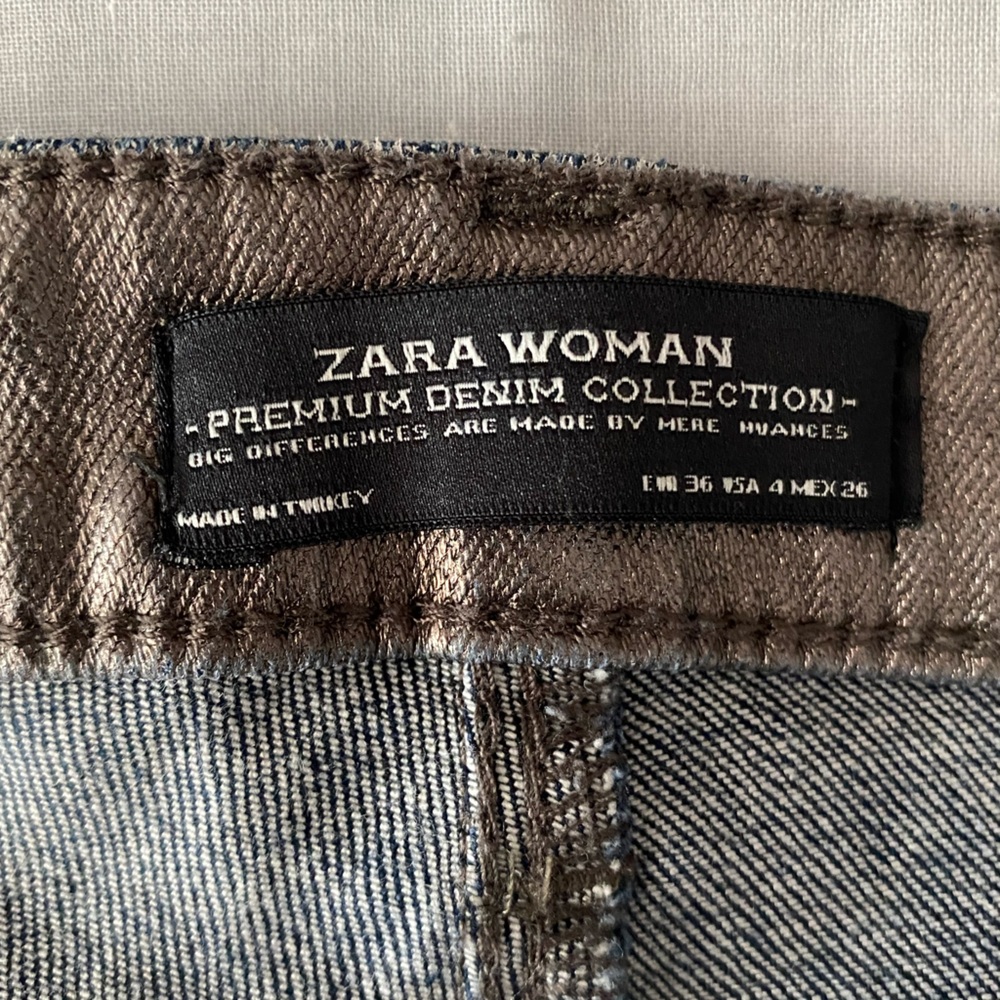 Zara Biker Silver Metallic Jeans - Picture 11 of 11